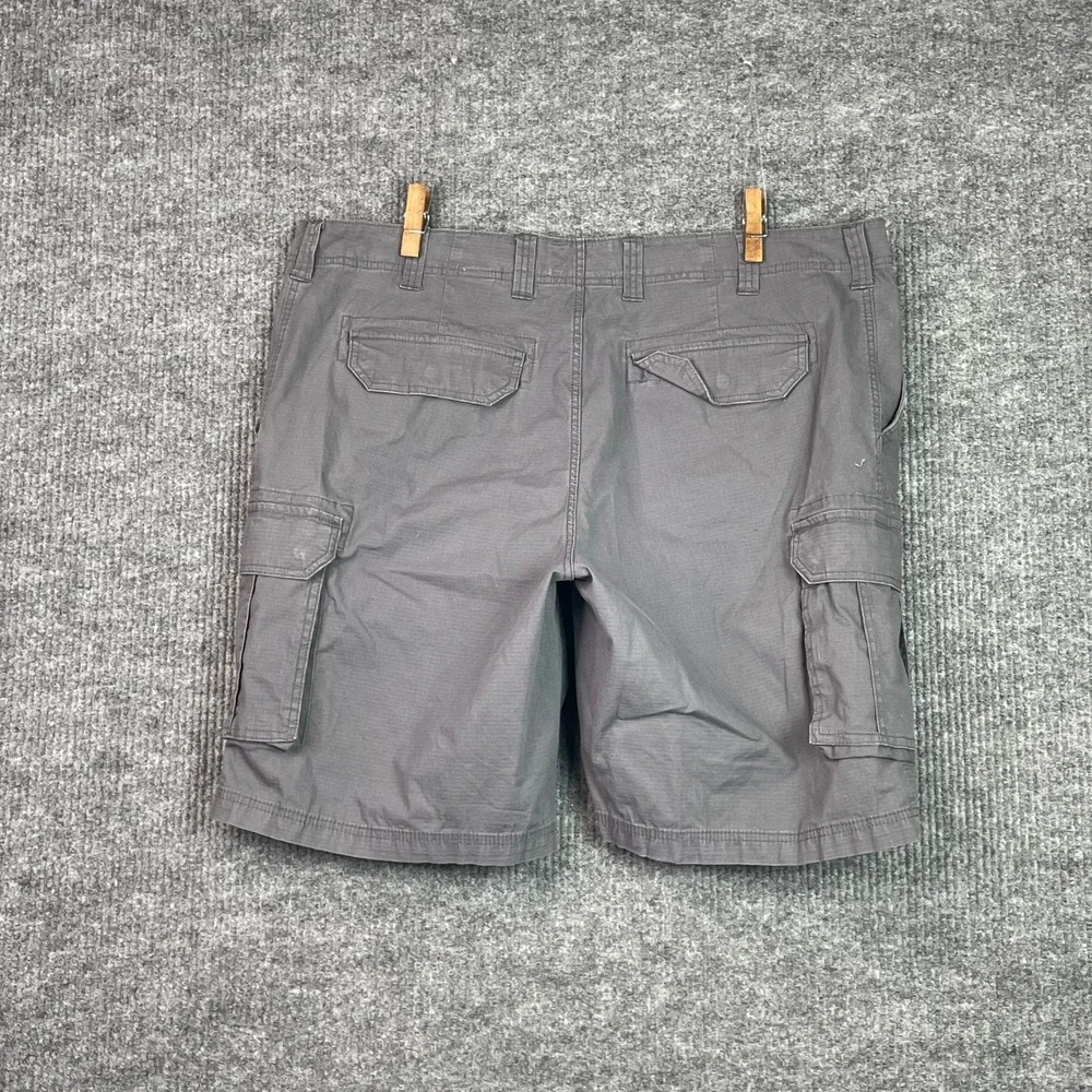 True Nation Cargo Shorts Mens 46 Gray Ripstop Stretch Utility Casual Pockets